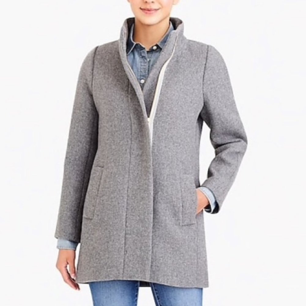 NWT J Crew City Coat in Gray 22 wool pea coat